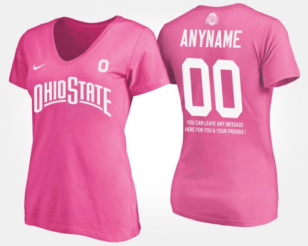 Ohio State Buckeyes Custom Men's #00 Pink Ladies With Message College Football T-Shirt 2404EZOB4